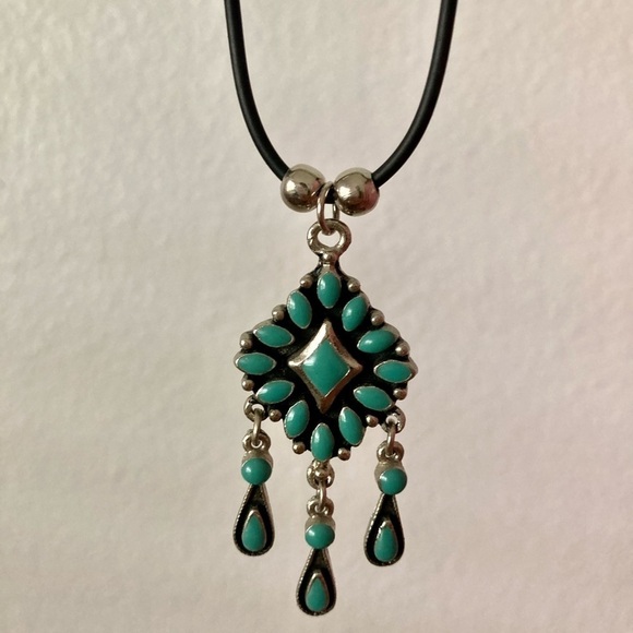 Jewelry - Turqouise Pendant  With Cord Necklace